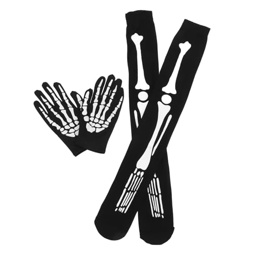 DIKACA 1 Satz Halloween-Skelett-Set Halloween-Cosplay-Party-kostüm Halloween-Party-Handschuhe Tag Der Toten Cosplay Haarschmuck Halloween Fingernägel Handschuhe Halloweenkostüm Elasthan DIKACA 1 Satz Halloween-Skelett-Set Halloween-Cosplay-Party-kostüm Halloween-Party-Handschuhe Tag Der Toten Cosplay Haarschmuck Halloween Fingernägel Handschuhe Halloweenkostüm Elasthan von DIKACA