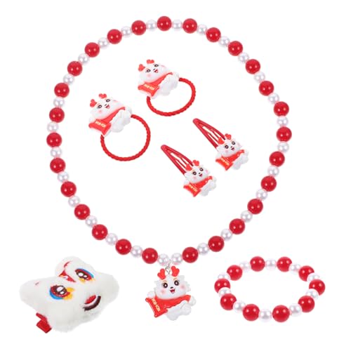 DIKACA 1 Satz -Halsketten-Armband-Set geschenkset Present Set for schmuckkästchen für Jewelry Box for Kleinkind Kette schmuck Metall rot von DIKACA