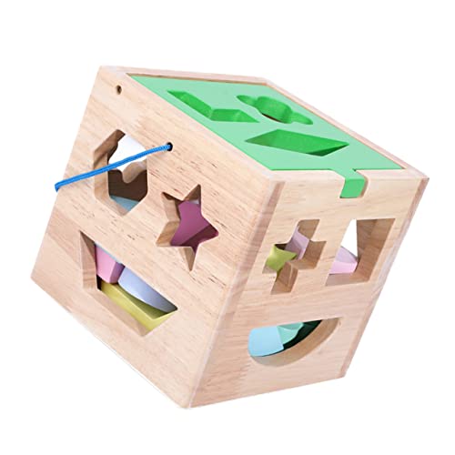 DIKACA 1 Satz Holzblock Kognitive Spielsachen Geometrische Bausteine Frühpädagogisches Angebot Geometrische Holzblöcke Hölzern von DIKACA