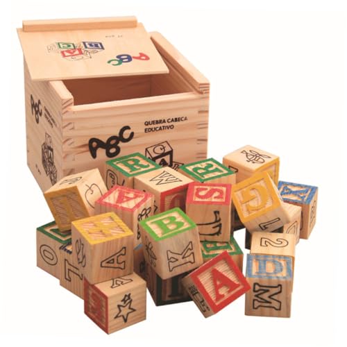 DIKACA 1 Satz Holzgebäude Kind Bausteine Bausteine-Buchstaben Balance-spielset Hölzern von DIKACA