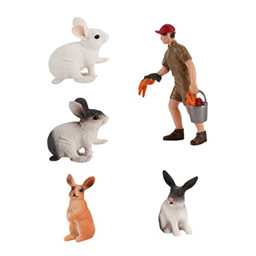 DIKACA 1 Satz Kaninchen-Modell hasenspielzeuge für bauernhoftiere Figuren Simulation Tierfiguren für Bauernhof Mikrolandschaft tierisches kreativer Tierschmuck PVC von DIKACA