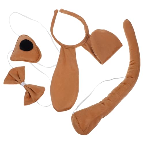 DIKACA 1 Satz Kinderhundkleidung Ohren Stirnbänder Hundekostüm für Mädchen Tierkostüme verkleiden Tierkostümzubehör Party dekorative Stirnbänder Tierstirnband Foto -Requisiten Stoff Brown von DIKACA
