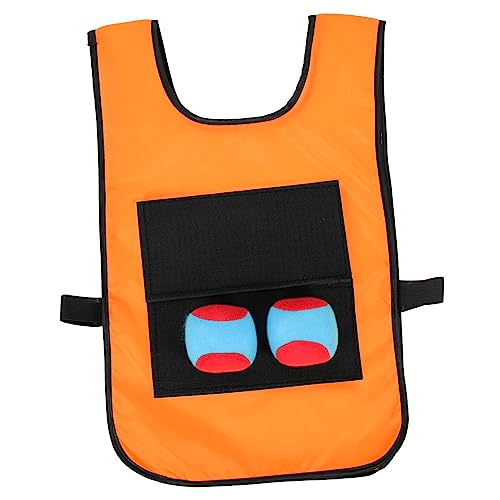 DIKACA 1 Satz Klebriges Ziel Klebeweste Für Kinderball Kinderspiele Völkerball Prallen Klebriges Kugelziel Bälle Im Freien Klebriger Ball Klebriges Ballspiel Orange Stoff von DIKACA