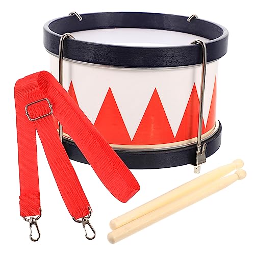 DIKACA 1 Satz Kleine Trommel Kinderinstrumente Schlagzeug Kleinkinder Spielzeugmarschtrommel Bildungsspielzeug Percussion-Snare-Drum Pädagogische Kindertrommel Snare-Drum-kit Rot Holz von DIKACA