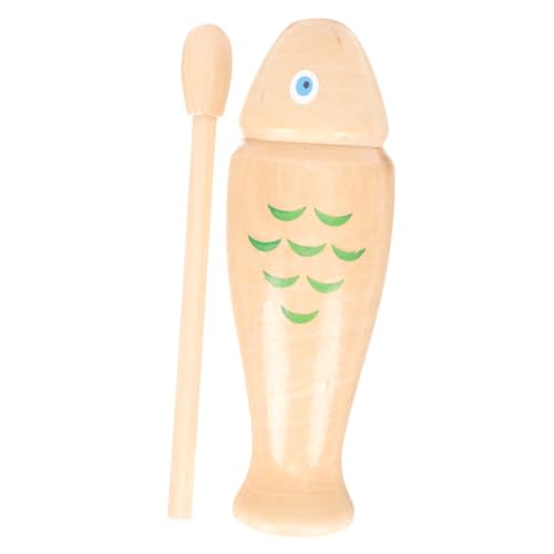 DIKACA 1 Satz Kleiner Fisch Aus Holz Lernspielzeug Für Percussion- in Fischform Percussion Toy Musikinstrumente Für Kleinkinder Kindermusikinstrument Hölzern Beige von DIKACA