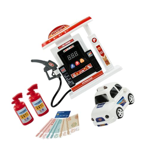 DIKACA 1 Satz Legierungsautoform Puppenwagen Batterien Kinderspielzeug Tankstellenmodell Miniatur-tankstellenspielzeug Lernfahrzeug Tankstellenstütze Spielzeugauto Weiß Plastik von DIKACA