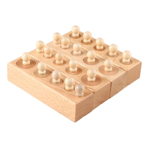 DIKACA Interaktives Pädagogisches Holzspielzeug Für Kinder Mit Zylinderknöpfen Puzzle-Spielzeug von DIKACA