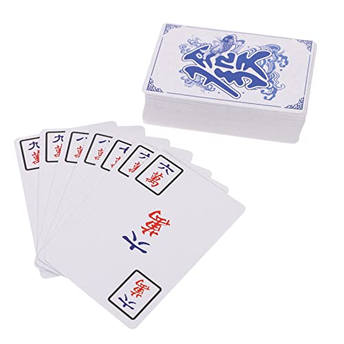 DIKACA 1 Satz Mahjong-Poker Chinesisches Mahjong-Kartenset Tragbares Mahjong-Kartenset chinesisches Mahjong Brettspiele Campingspielzeug Mini-Spielzeug Familien-Brettspiel fein von DIKACA