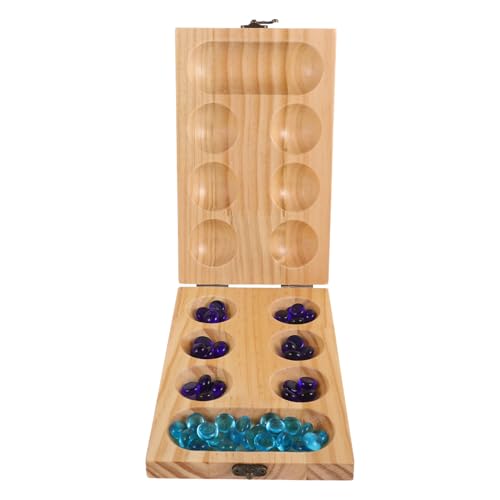 DIKACA 1 Satz Mancala-Spiel Abalone-Spiel Mancala-Brett Brettspiele Camping-Spiele Brettspieltisch Mancala-Steine Mancala-Perlen Murmelspiel Kiefernholz von DIKACA