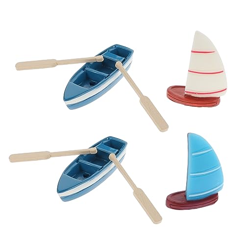 DIKACA 1 Satz Micro-Landschaftsboot Mini-Boot- Boot Boot Aquariumdekorationen Schiff segelboot Miniatur büro Dekoration Home Decor Sailing Segelboot aus Harz kleine Bootsdekore Holz von DIKACA