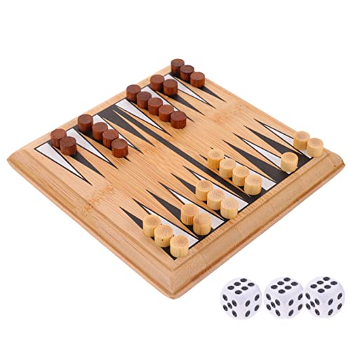 DIKACA 1 Satz Mini-Backgammon Spiel Schachbrett Bambus von DIKACA