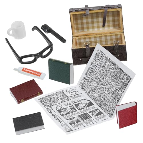 DIKACA 1 Satz Mini-Raumdekoration Miniatur Kofferset kunststoffkoffer verkleidung dekoringe reiseetui Decor spielzeuge puppenhaus Koffer Mini-Koffer Holz von DIKACA
