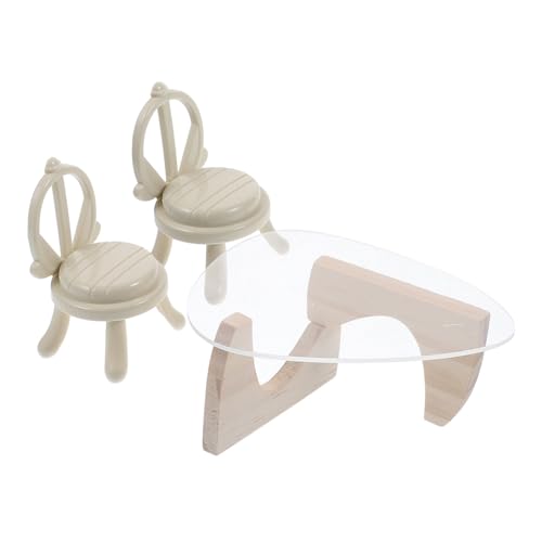 DIKACA 1 Satz Mini-Stühle kleinmöbel bastelmaterial Miniaturmöbel Dollhouse zubehör Miniaturdekoration Puppenhaus-Ministühle Puppenhaus-Stühle-Tisch puppenhaus mini möbel Acryl von DIKACA