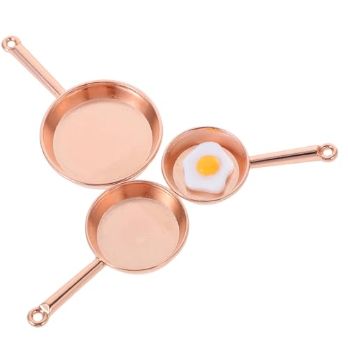 DIKACA Ornamente Miniaturtöpfe Miniaturbratpfannen in 1 Set Dekoratives Mini-hausdekor Für Puppenzubehör von DIKACA