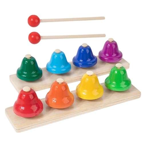 DIKACA 1 Satz Oktavglocke Glocken -Instrument Babys Schlagzeug Ton kinderinstrumente musikinstrumente schulm Glocke für Percussion Instrument für hölzern Colorful von DIKACA