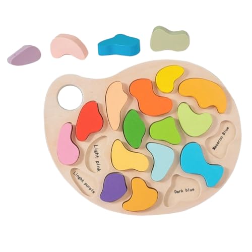 DIKACA 1 Satz Palette Puzzle rätselbuch holzspielsachen Kinderlernspielzeug knobeleien für Safe Toy Farbabstimmungstafel Shape-Match-Board hölzern Colorful von DIKACA
