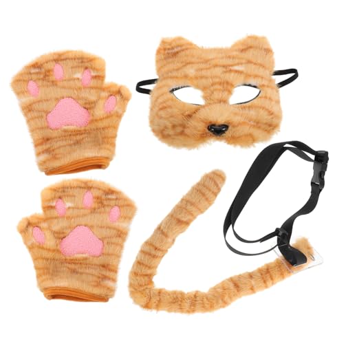 DIKACA 1 Satz Realistische Katzenmaske mit Pfotenhandschuh Teiliges Kostüm für Halloween Karneval Themenpartys Cosplay Maskenbälle DIKACA 1 Satz Realistische Katzenmaske mit Pfotenhandschuh Teiliges Kostüm für Halloween Karneval Themenpartys Cosplay Maskenbälle von DIKACA