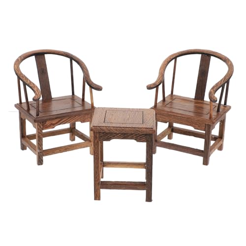 DIKACA 1 Satz Satz Ornamente Mini-Stuhl Miniaturmöbel Simuliertes Stuhlmodell Kleine Hausmöbel Miniaturspielzeug Mini-möbelmodell Mini-hausstuhl Mini-hausversorgung Spielhaus Holz von DIKACA