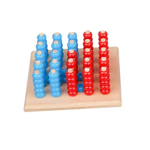 DIKACA 1 Satz Schach Räumliches Denkspielzeug Hölzernes Schach 3D Holz 3D Verbinden Spielzeug Neuheit Schachspielbrett 4 Spiel Verbinden Dreidimensional Eltern-Kind Spiel Schach von DIKACA
