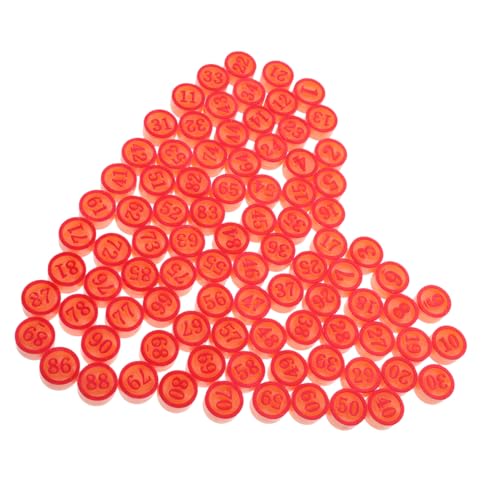 DIKACA 1 Satz Schachzubehör Schachbrett Schach Für Brettspiel Zubehör Für Bingospiele Bingo-Spiel-Requisiten Zahlenschach Aus Kunststoff Zahlenschachersatz Rot Plastik von DIKACA