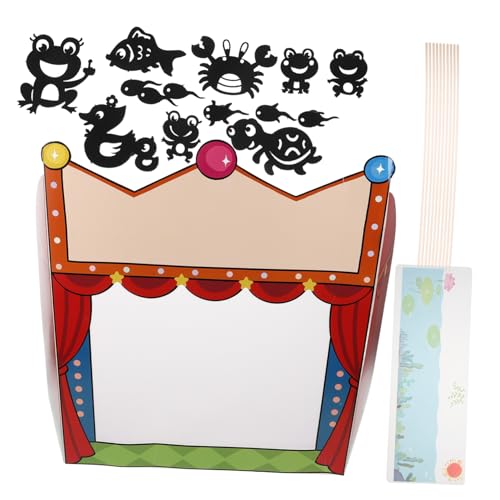DIKACA 1 Satz Schattentheater Set für Puppenbühne mit Schattenpuppen Hintergrund und Handpuppen für Geschichten und Kreative Erzählungen für Schulprojekte und Handwerkliche Aktivitäten von DIKACA