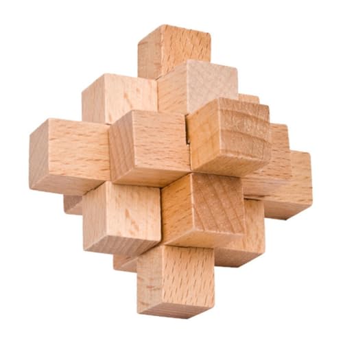 DIKACA 1 Satz Schloss Buchenholz Puzzle-Spielzeug aus Holz Lernspielzeug für Kinder Denksportaufgaben Rätsel Lu-Ban-Puzzle-Ball iq-Puzzle Erwachsener Luban-Schloss Minsuo Bambus von DIKACA