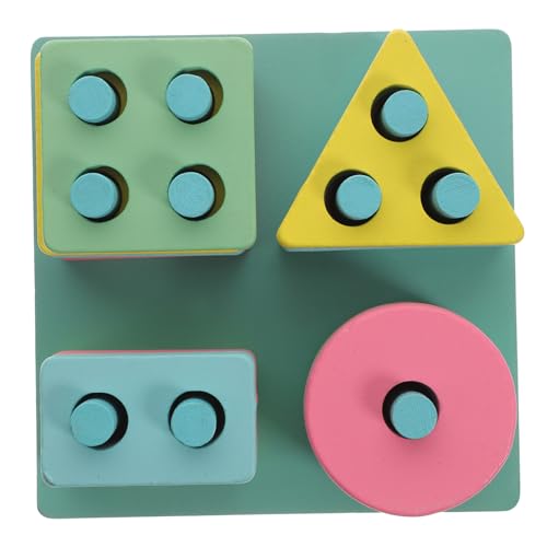 DIKACA 1 Satz Shape-Matching-spalte Kognitive Spielsachen Frühpädagogisches Angebot Holzbaustein Colorful Hölzern von DIKACA