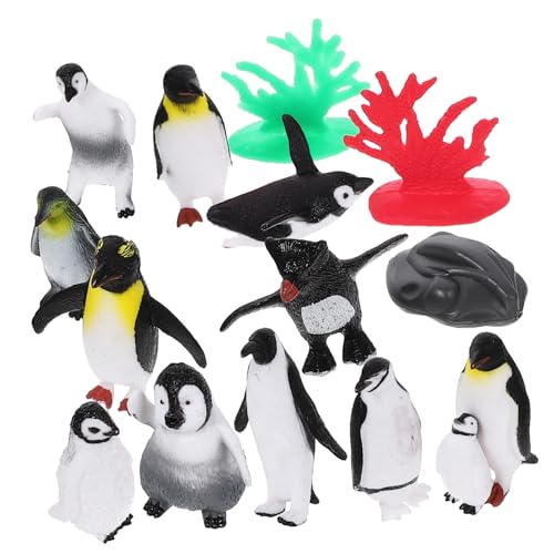 DIKACA Ornament 1 Satz Simuliertes Meerestier-unterwasserwelt-spielzeugmodell Realistisches Pinguin-dekor Pinguin-Modell-Ornament Meerestierfiguren Zylinder Miniatur Plastik Spielzeuge von DIKACA