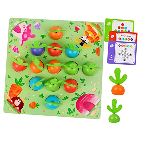 DIKACA 1 Satz Speicherkarten- Puzzle rätselbuch holzspielzeug laubsägen für rätsel für Karotten-Ernte-Spiel Logikspiel für Kleinkinder hölzern Green von DIKACA