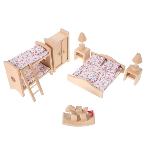 DIKACA 1 Satz Spielzeugset Für Handspielzeug Kleines Tablett Wohnkultur Teile Glühbirnen Tragbares Aquarium Haushaltsaquarium Nachttischmöbel Revers Broschen Mini Möbel Khaki Holz von DIKACA
