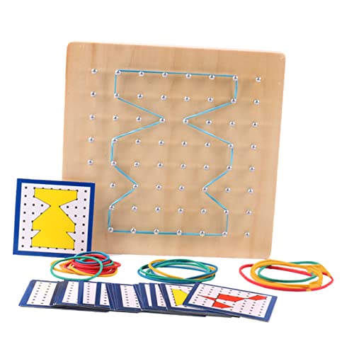 DIKACA 1 Satz Stecktafel Geoboard Geometry Learning Tools Mathematik -Lernwerkzeug Lernwerkzeuge für geometrische Formen Geobrett Geometrie-Lernwerkzeug Bildungsspielzeug hölzern von DIKACA