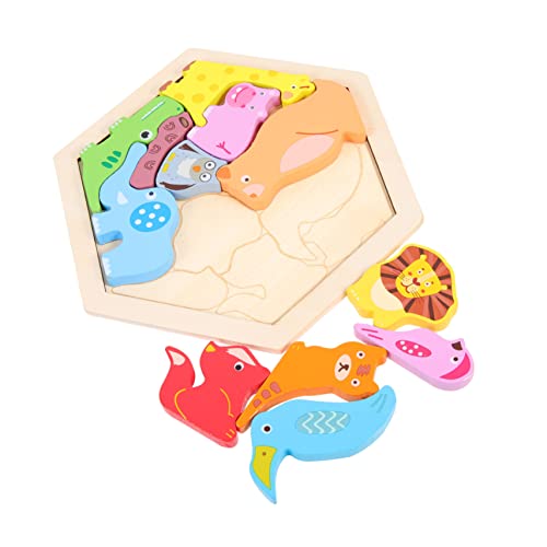 DIKACA 1 Satz Tier Puzzle Kleinkind Pädagogikspielzeug Form Sortierendes Passendes Kinderpuzzle Vorschulspielzeug Formspielzeug Form-Puzzle- Holz von DIKACA