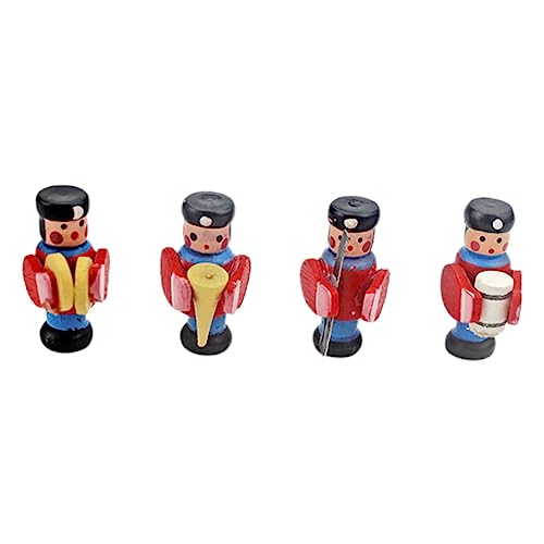 DIKACA 1 Satz Trommelpuppe holzspielzeug für kinderspielzeug Multifunktionale Dekoration Mini-Musikpuppe Mini-Szene-Zubehör Minipuppenschmuck rot von DIKACA