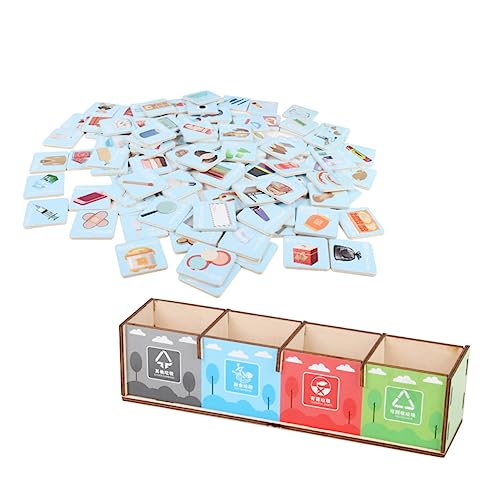 DIKACA 1 Satz Zum Sortieren Von Müll Müllklassifizierungsspielzeug Kinderspielzeug Frühes Pädagogisches Müllsortierspielzeug Müllsortierer Kognitionsspielzeug Für Hölzern von DIKACA
