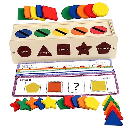 DIKACA 1 Satz formsortierbox holzspielzeug Toys Kreatives Lernspielzeug Handgemachtes Holzspielzeug Kinderspielzeug interessanter Formsortierer hölzern Colorful von DIKACA