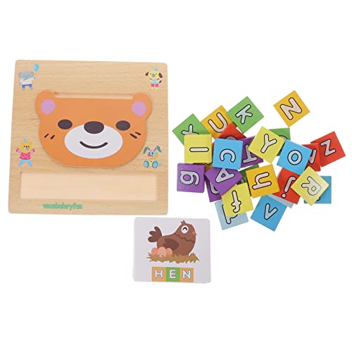 DIKACA 1 Set Alphabet Lernspielzeug Für Buchstabenblöcke Wörter Rechtschreibspielzeug Alphabet Puzzle Holzbuchstaben Kinderbuchstaben Lernblöcke Buchstabenspielzeug von DIKACA