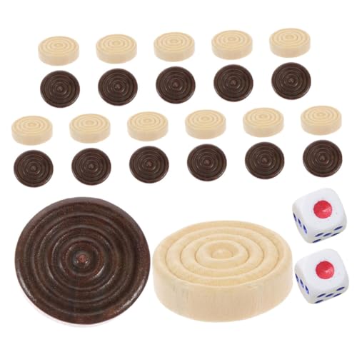 DIKACA 1 Set Hölzerne Runde Checkers Set Für Brettspiele Für Den Unterricht Und Familienversammlungen Langlebige Und Vielseitige Spielstücke von DIKACA