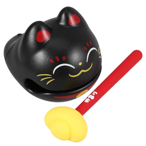DIKACA 1 Set Holzfischspielzeug Lustiges Schlaginstrument Büro Dekompressionsspielzeug Tempelblock Cartoon Musikinstrumente Musikinstrument Kunststoff Schwarz von DIKACA