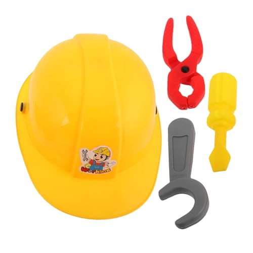 DIKACA 1 Set Ingenieur Set Für Werkzeugkasten Für Jungen Miniaturwerkzeuge Konstruktionsspielzeug Für Spielhelm Kinderhelm Realistische Spielwerkzeuge Zahnräder Falsche von DIKACA