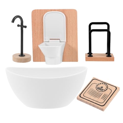 DIKACA Miniatur-badezimmerset Für Puppenhaus Im Maßstab 1:12 Realistisches Puppenhaus-badezimmermöbel-spielset Weiße Badewanne Waschbeckenschrank Toilette Puppenhaus-Accessoire DIKACA Miniatur-badezimmerset Für Puppenhaus Im Maßstab 1:12 Realistisches Puppenhaus-badezimmermöbel-spielset Weiße Badewanne Waschbeckenschrank Toilette Puppenhaus-Accessoire von DIKACA