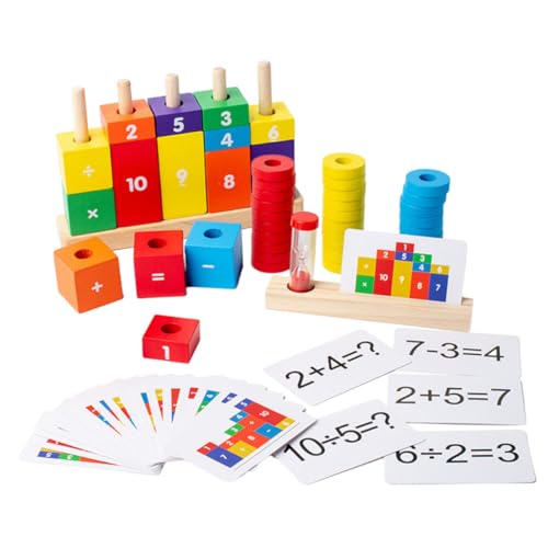 DIKACA 1 Set Pädagogische Bausteine Für Kleinkinder Kognitives Mathe Kleinkind Frühes Lehrspielzeug Rechenspielzeug Holzspielzeug Papier Bunt von DIKACA
