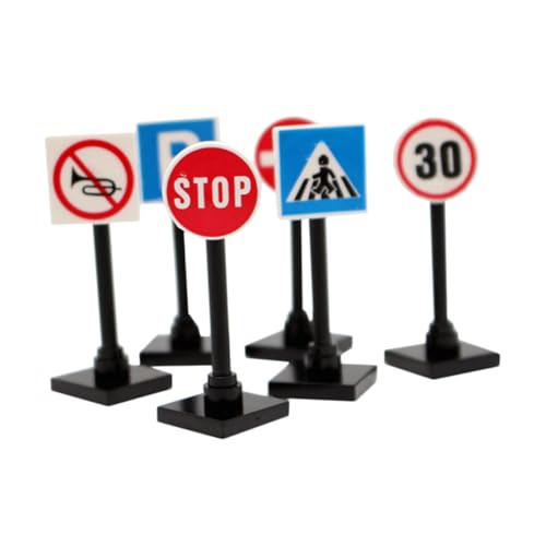 DIKACA 1 Set Straßensperrenschild Puppenhaus Stoppschild Mini Verkehrsschild Verkehrsschilder Für Straßenschild Verkehrsschilder Verkehrsspielzeug Verkehrsschilder Modelle von DIKACA