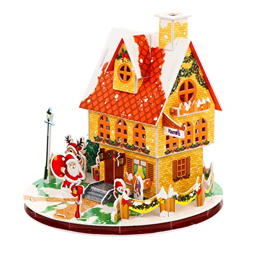 DIKACA 1 Set Weihnachtshäuschen Kinderpuzzles Für Erwachsene Weihnachtspuzzles Weihnachtspuzzles Für Weihnachtsplüschtiere 3D Puzzlepapier von DIKACA