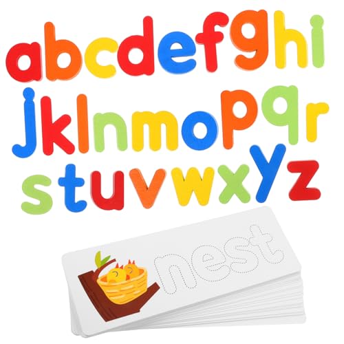 DIKACA 1 Set Wort Rechtschreibspielzeug Kleinkind Puzzle Kinderspielzeug Lernspielzeug Buchstabenblock Alphabet Rechtschreibspiel Alphabet Lernspielzeug Lernwerkzeug Für Holz von DIKACA