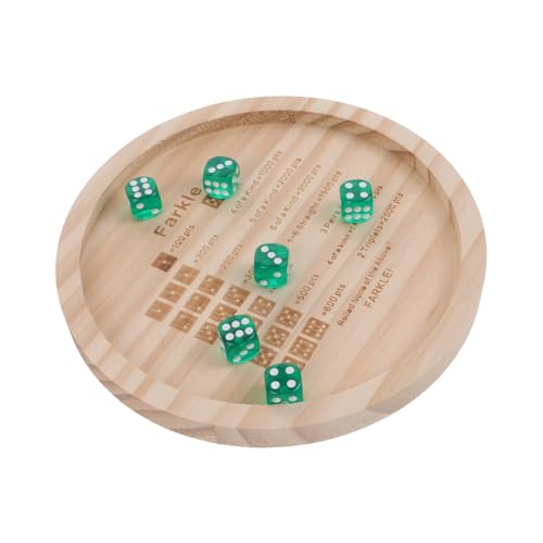 DIKACA 1 Set Würfeltablett Aus Holz Brettspiele Würfeltablett Zum Rollen Würfeltablett Für Spiele Würfelspiel Kleine Würfel Farkle Würfel Farkle Würfelplatte Party Holzwürfel von DIKACA