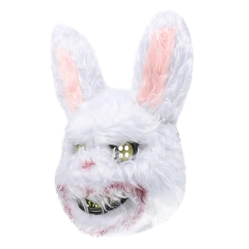 DIKACA 1 Stk Gruselige Halloween-Masken Halloween blutige Maske Partyschmuck erschreckende Halloween-Masken Halloween Head Prop kleidung Hase unheimlich schmücken Requisiten Plüsch von DIKACA