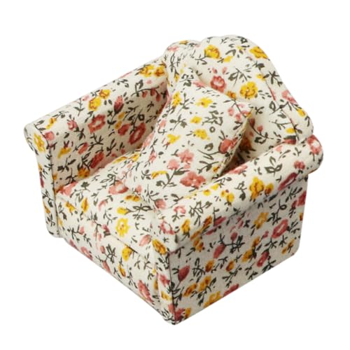 DIKACA 1 Stück Mini-Möbel Mini-Sofa für kinderspielzeug puppenstubenmöbel verkleidung spielzeuge kleine möbel Couch- 1:12 Haushaltsverzierung Holz von DIKACA