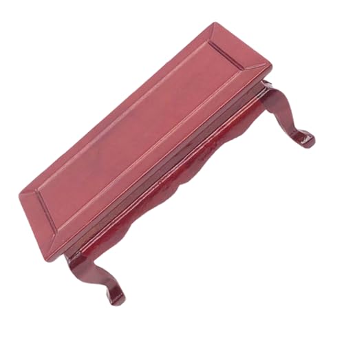 DIKACA 1Stk Mini Möbel Modell Couch Tisch Micro Kaffeetisch Dollhouse Furniture sehpa Modelle Puppenhaus-Modell Schreibtisch aus Massivholz Farbe Mahagoni Kaffetisch Mini-Tisch Birke rot von DIKACA