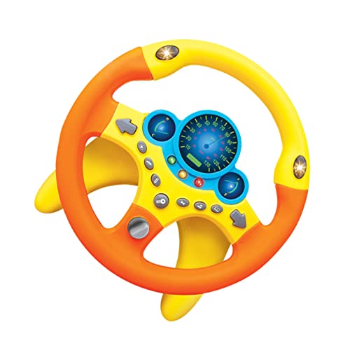 DIKACA 1 Stück Simulationslenkrad Kinderlenkrad Lernspielzeug für fahrendes Kinderspielzeug gefälschtes Lenkrad Babylenkrad Plastik Yellow von DIKACA