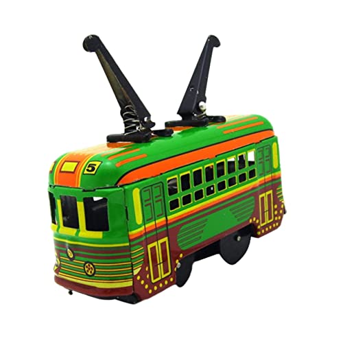 DIKACA 1 Stück Straßenbahn aus Blech für kinderspielzeug geburtstagsmitgebsl Retro- aufgeben Aufziehspielzeug aus Eisen Eisenblech Green von DIKACA